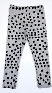 Black Dots on Grey Children's cotton lycra leggings