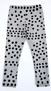 Black Dots on Grey Children's cotton lycra leggings