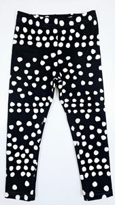 White Dots on Black Children's cotton lycra leggings