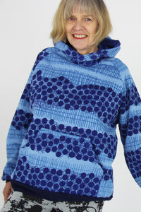 Blue dots & fence fleece standard hoodie