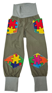 Children's Pant with side pockets Olive Green