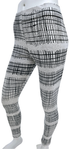 Black fence on grey cotton lycra leggings