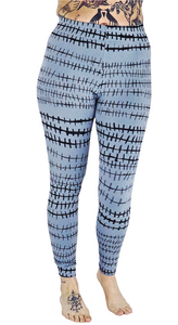 Black Fence On Grey Cotton Lycra Leggings