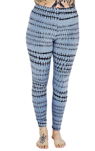 Black Fence On Grey Cotton Lycra Leggings