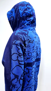 Blue scribble fleece standard hoodie
