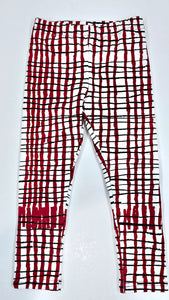 Red and Black Chekers Children's cotton lycra leggings