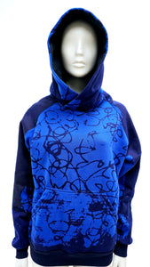 Blue scribble fleece standard hoodie
