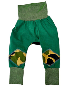 Children's Pant with Back Patch Green with Green