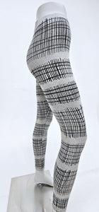 Black fence on grey cotton lycra leggings