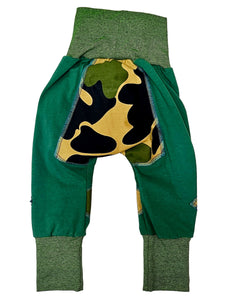 Children's Pant with Back Patch Green with Green
