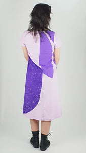 Purple Back Seam Short Sleeve Dress