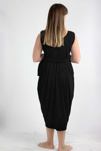 The Harriet Drape Dress in Black